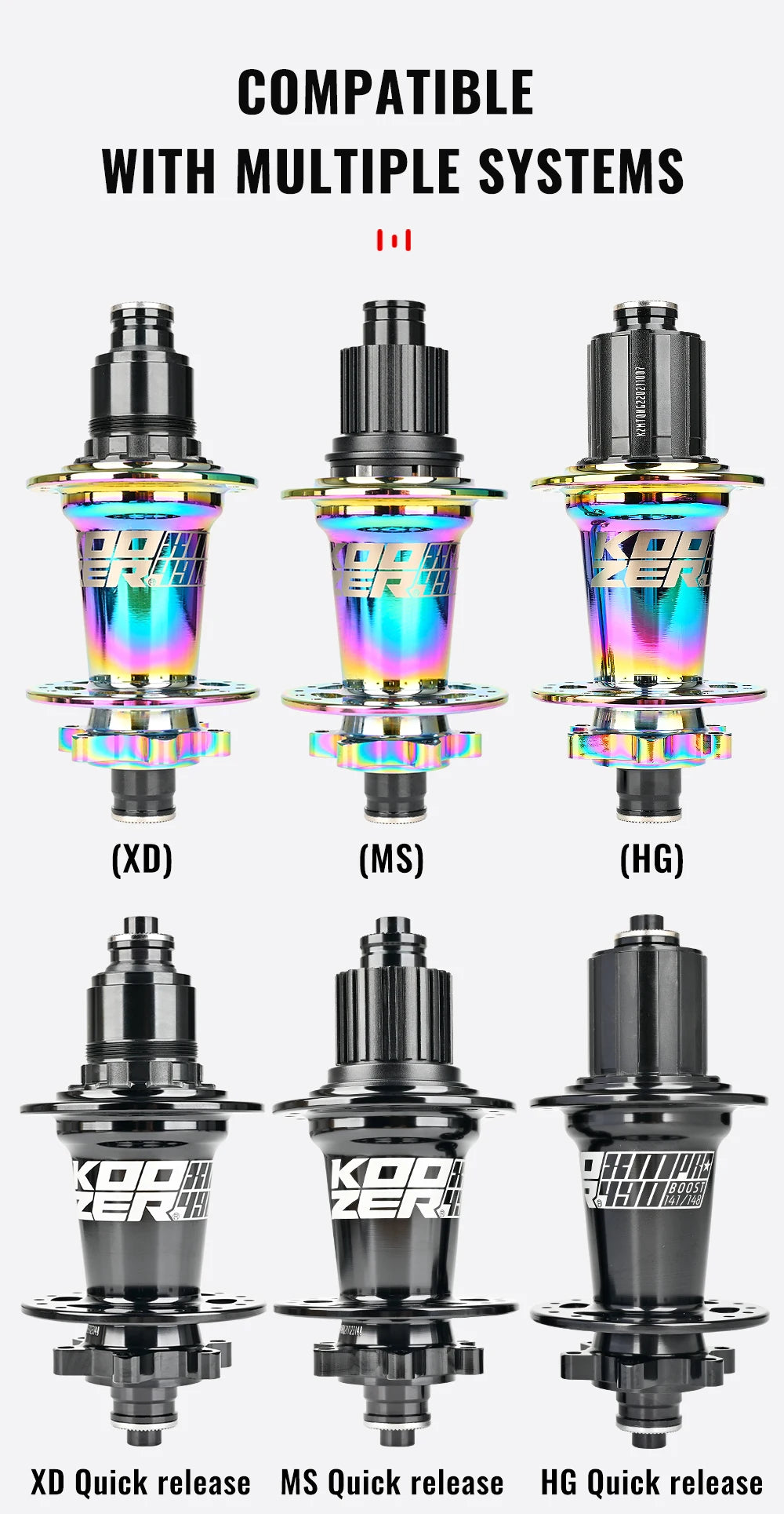 2024 KOOZER XM490 PRO BOOST Mountain Bike Hubs Steel shaft Sealed Bearing 148x12MM 110x15MM 141x5MM 28H 32 Holes Noise hub