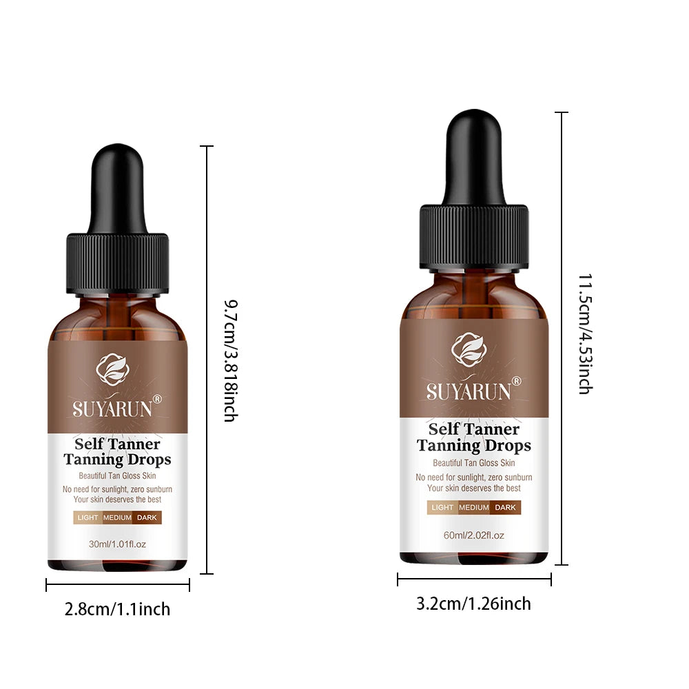 Sunless Tanning Serum - Buildable Natural Glow, Streak-Free Formula for All Skin Tones. Moisturizing & Non-Irritating.