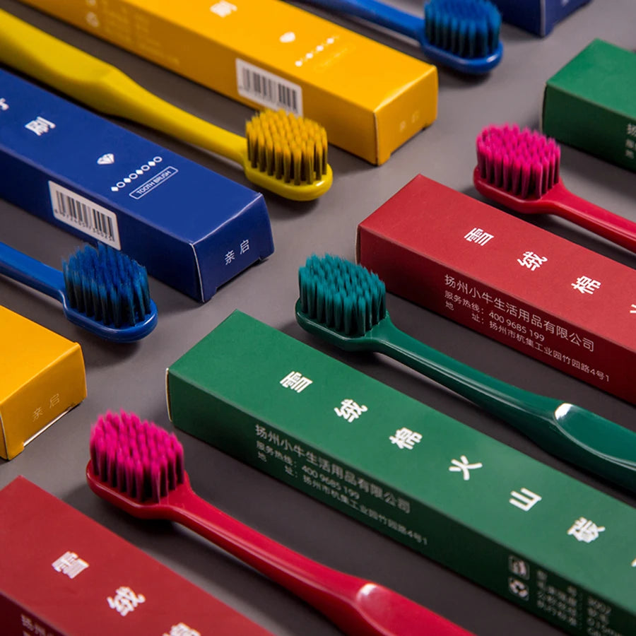 Four colors New Volcanic Charcoal Toothbrush Widen Soft Eco Friendly Portable Fiber bursh Premium Oral Hygiene Care Dropshipping