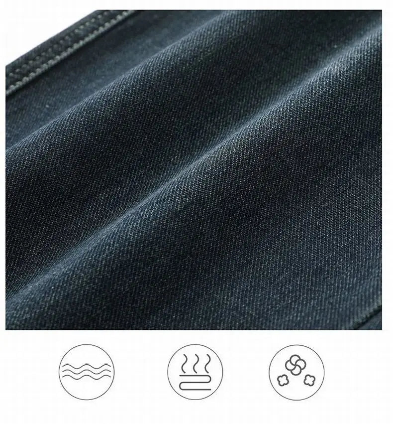 Spring and Autumn Men's Baggy Jeans Casual Straight Stretch Versatile Wide-leg Business Denim Pants Comfortable Loose Trousers