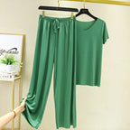 two piece set women top and pants Summer 2 piece sets womens outfits vacation 2026 new collection wide leg pants elegant casual