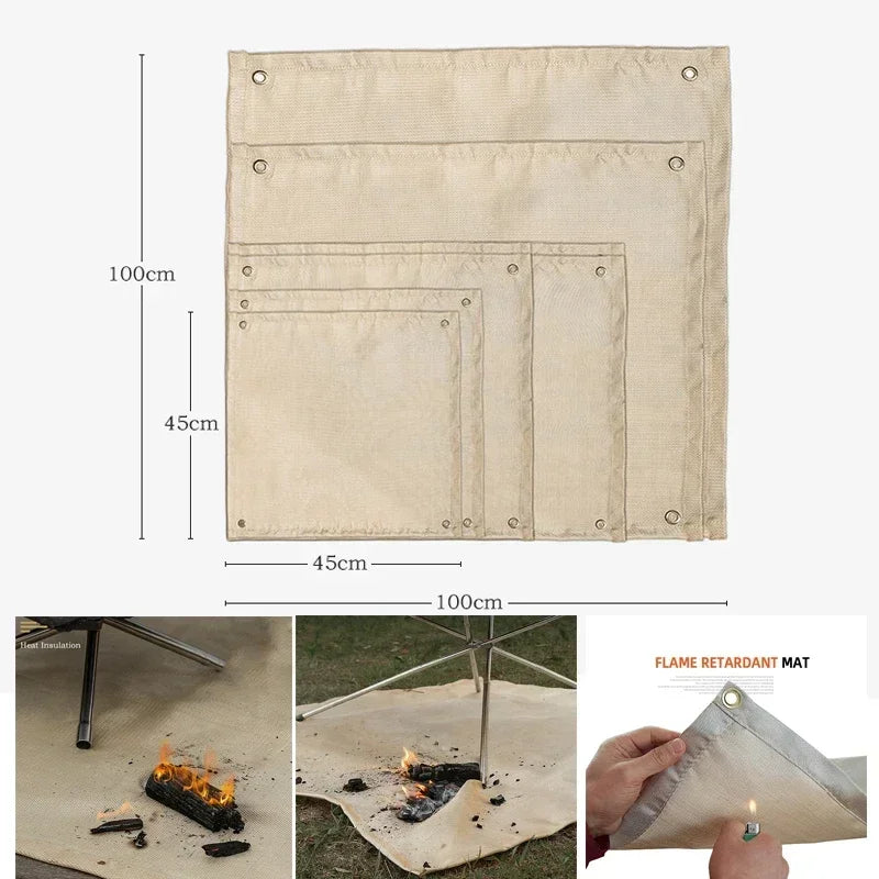 New Outdoor Camping Fireproof Cloth Picnic Barbecue Insulation Mat Flame Retardant High Temperature Fire Blanket Fiberglass Mat Main image