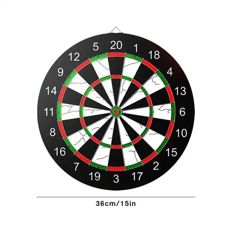 Pro Flocking Dartboard 15-Inch Tournament Indoor Hanging Target Game with 6 Darts - Stable Board for Christmas Birthday Parties