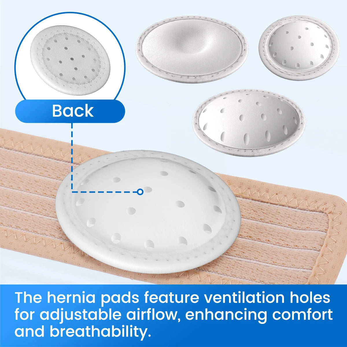 VELPEAU Baby Umbilical Hernia Belt, Newborn Belly Button Navel Band with 3 Compression Pads, Abdominal Binder Support for Infant