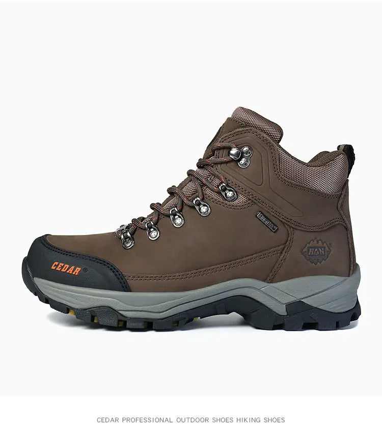 RAN Cow Leather Hiking Boots Men For men Outdoor Sport Walking Sneakers trekking Snow Shoes women Climbing Mountain Hunting boot