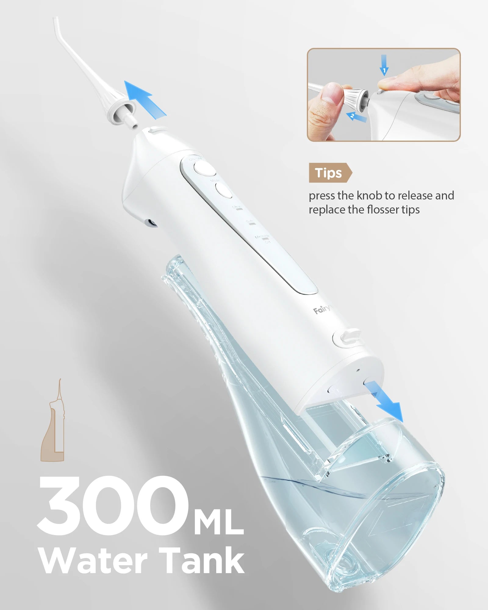 Fairywill Water Flossers Oral Irrigator & Electric Toothbrush Rechargeable Portable for Teeth Waterproof Teeth Cleaner Secondary image