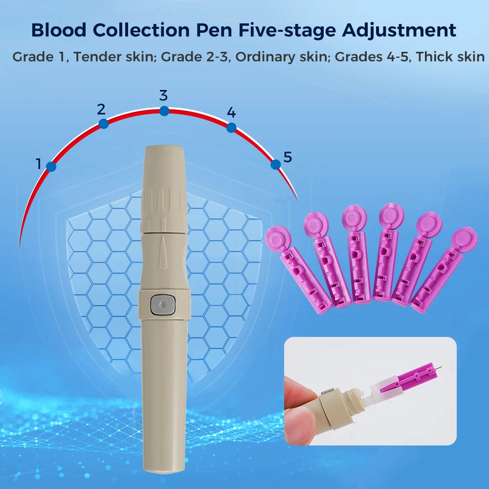 Medical Glucometer 50pcs Test Strips Lancets Blood Glucose Meter Kit Sugar Monitor Glucometro for Diabetes Mmol/L Or Mg/dL