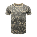 Outdoor Sports Men T-Shirts 3D Camouflage Quick Dry O Neck Short Sleeve Tops Shirt Camo Hiking Hunting T Shirt