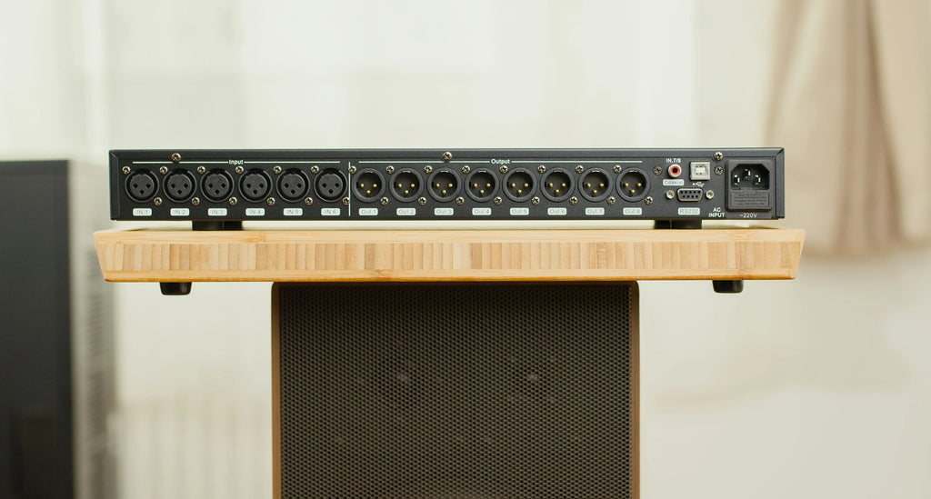 Paulkitson A808 Processor Digital Professional Audio Processor 8 In 8Out 32Bit DSP 7Band EQ Equalizer WIFI  USB Without Noise