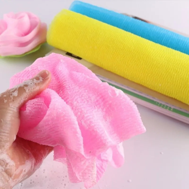1pc Japanese Body Wash Towel Beauty Skin Exfoliating Cloth Washcloth Nylon Bath Towel Skin Polishing Towel Body Back Scrubber Main image