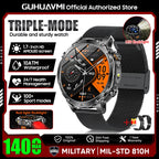 2026 New TANK Ultra 1400mAh Battery Military Smart Watch 10ATM Waterproof Heart Rate Tactical LED Flashlight Men Sports Bracelet
