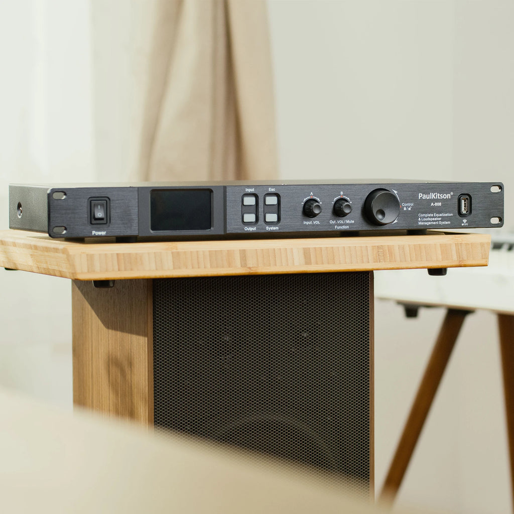 Paulkitson A808 Processor Digital Professional Audio Processor 8 In 8Out 32Bit DSP 7Band EQ Equalizer WIFI  USB Without Noise