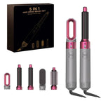 5 In 1 Hair Dryer And Hot Air Comb Brush With Curling Iron Hair Straightener For Fast Drying Curling Straightening And Styling