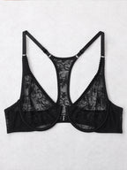 Front Button Women's Bra Lace Sheers Unpadded Sexy Lingerie BH Tops Flower knitting Brassiere Underwire Underwear Plus Size Bras
