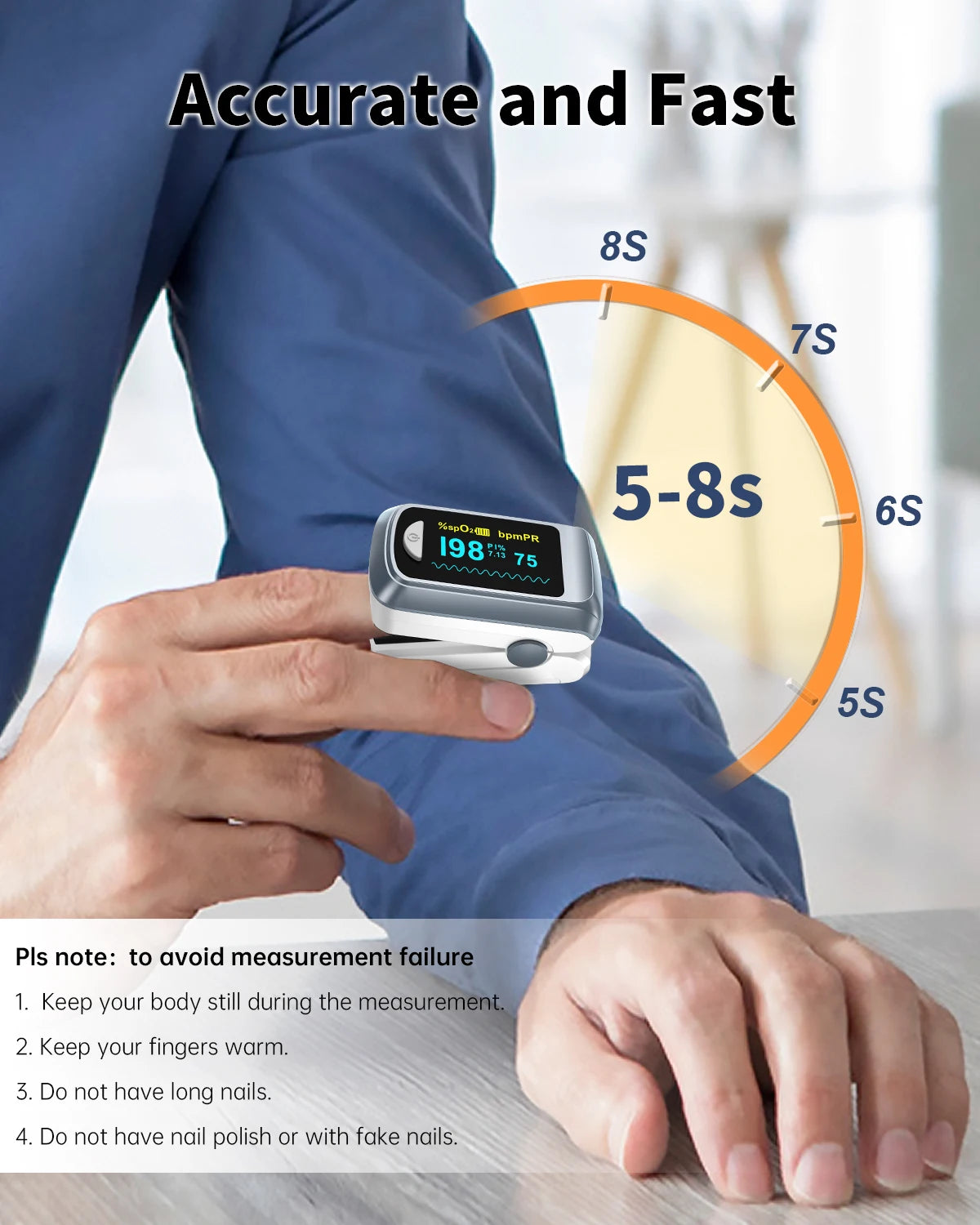 【Local Shipping】HealthTree Finger Pulse Oximeter Blood Oxygen Saturation SpO2 PI Oximetro Oxymeter Bluetooth APP Control