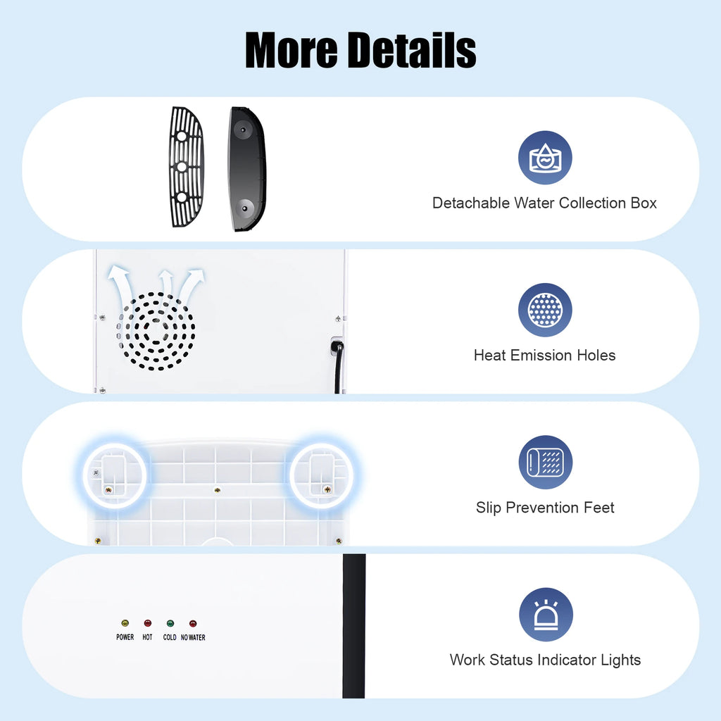 Bottom Loading Water Dispenser Versatile Freestanding Hot&cold Water Dispenser for Office, Home, Living Room White