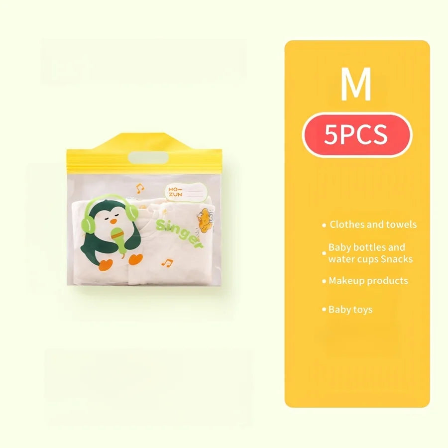5pcs multi-size maternity bag storage bag Mother and baby outing clothes diaper travel packaging Zipper bag