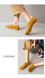 5 Pairs Men's Cotton Short Socks High Quality Crew Ankle Casual Soft Non-Slip Breathable Low-Cut Summer Autumn Socks for Men