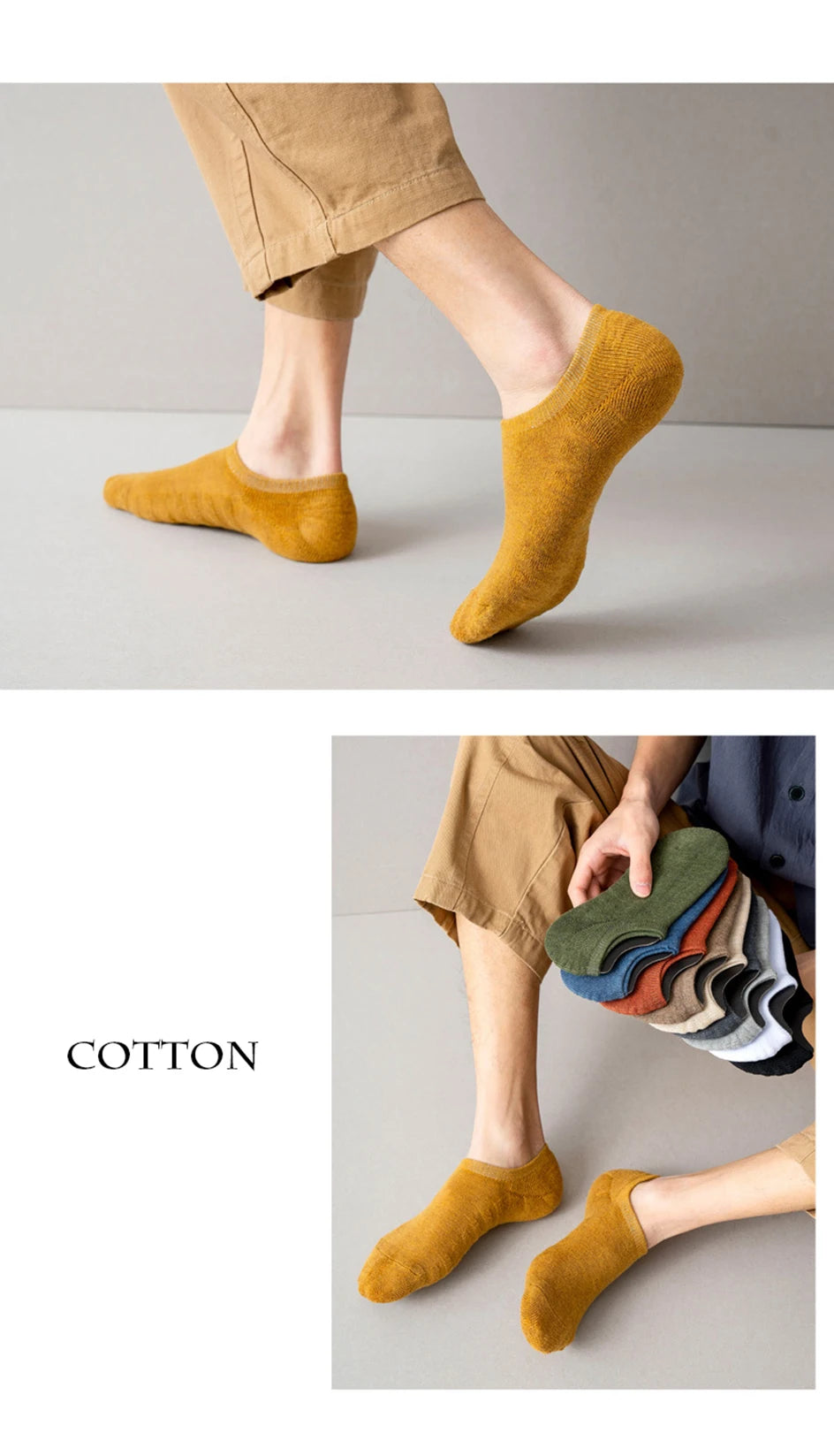 5 Pairs Men's Cotton Short Socks High Quality Crew Ankle Casual Soft Non-Slip Breathable Low-Cut Summer Autumn Socks for Men