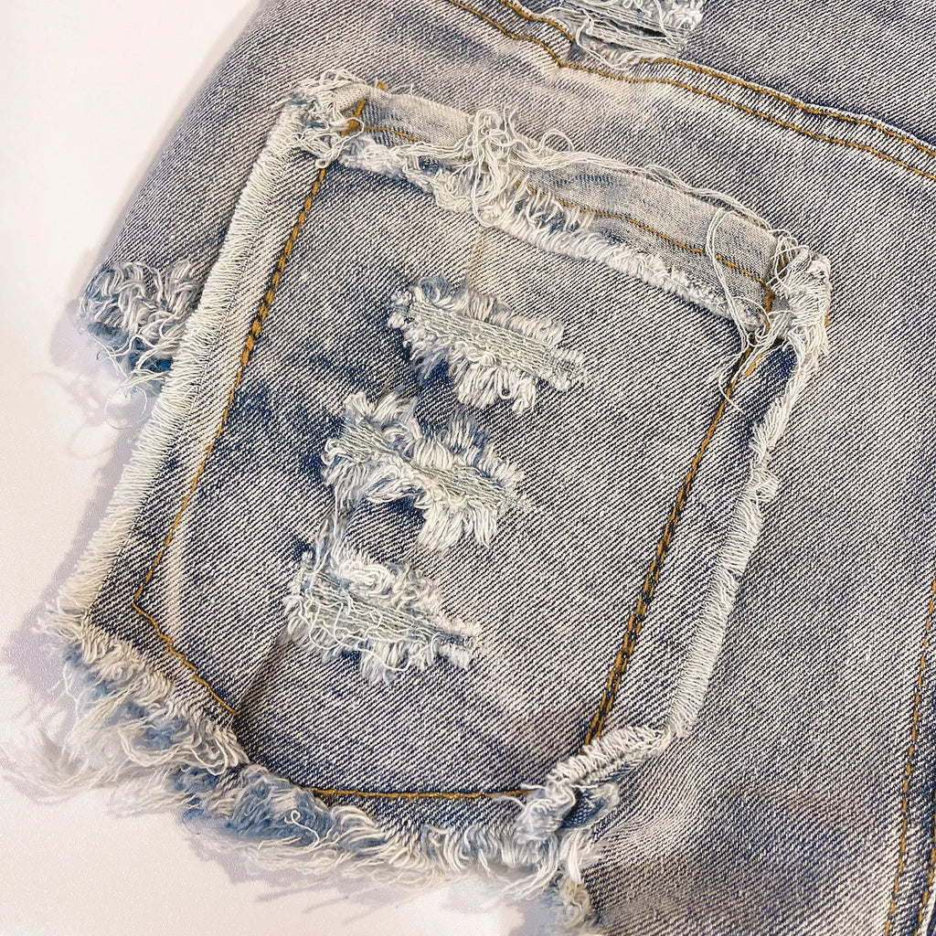 Women's Summer Sexy High Waist Denim Shorts 2025 Female Fashion Hollow Out Hole Hot Pants Short Jeans