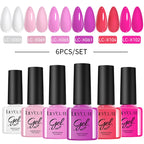 LILYCUTE Nail Gel Polish Set Pink Green Spring DIY Nail Art Design Long Lasting Soak Off UV Gel Manicure Painting Gel Vernis Kit