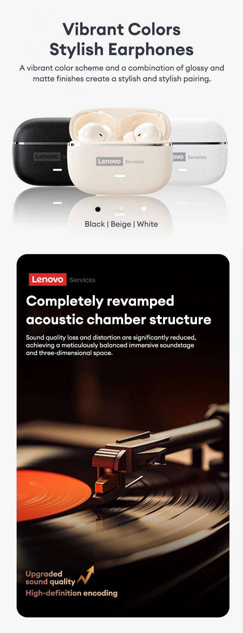 Choice Lenovo LE208 Wireless Leather Earphones Bluetooth 6.0 ENC Earphones Noise Reduction Headphone Low Latency Gaming Headset