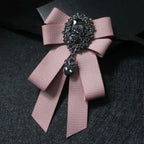 Fashion Ribbon Ribbon Bowtie Rhinestone Crystal Bow Tie Fabric Cloth Art Handmade Neck Tie For Men and Women