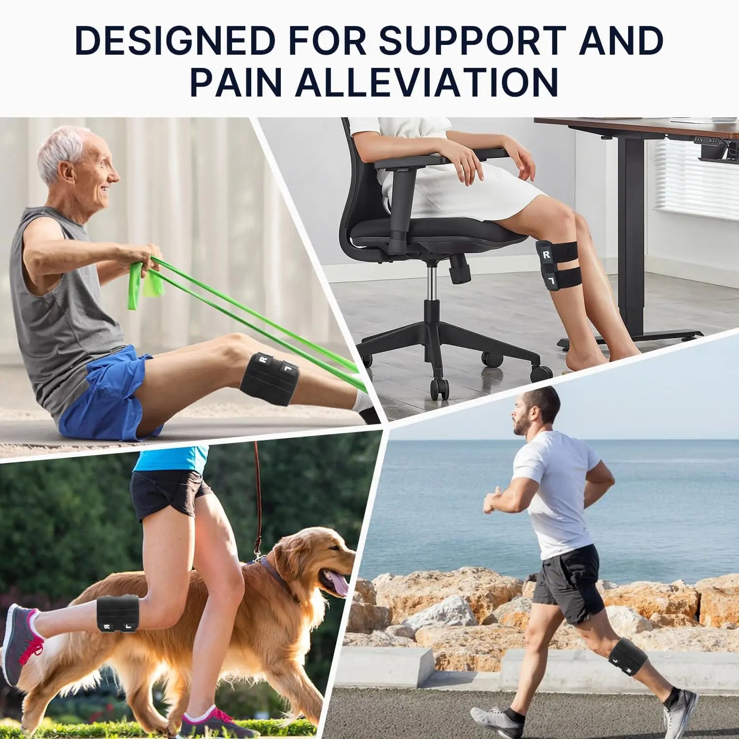 Fit Sciatica/Patella Pain Relief Devices:  – Sciatic Nerve Brace with Dual Pressure Pads Targeted Compression for maximum Relief