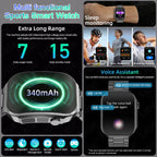 LIGE New 2.2-inch 3D Curved Screen Smart Watch With LED Light Thermometer Health Monitor Smartwatch BT Call Sports Fitness Watch