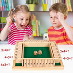 Wooden Dice Board Game Shut The Box for 4 Players Flaps & Dices Game Parent-children Interaction Family Entertainment
