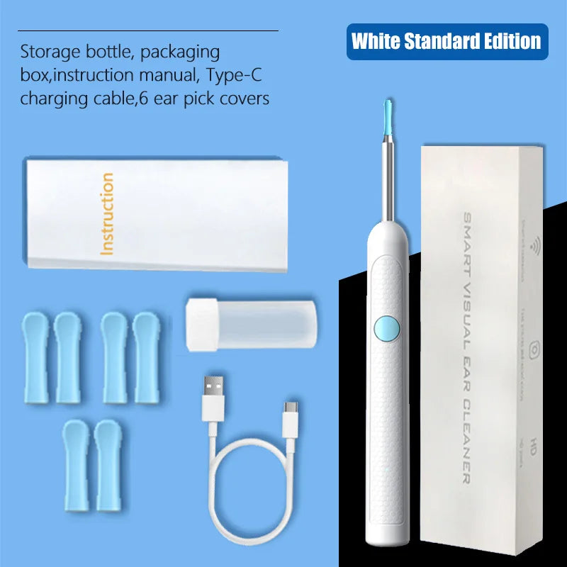 Visual Ear Wax Cleaner with Camera Safe Earwax Removal Endoscope with 5M Camera Luminous Otoscope Ear Cleaning Tools Ear Care