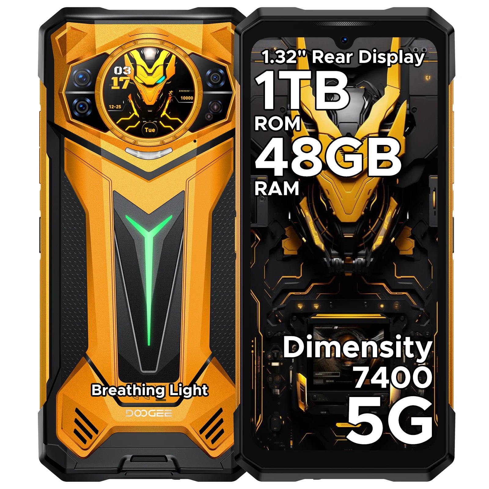 Phone robust DOOGEE S200 Ultra 5G AI 6,72 "Dimensity 7400 48 Go RAM (12 36) 1 To ROM battery 11000 mAh Android 15 NFC Smar