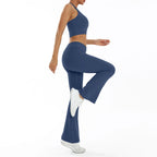 Scrunch Sports Suit Women's Yoga Set Gym Wear Sexy Sports Bras and Flared Leggings Sets Fitness Outfits Female Workout Clothes