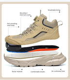 Rotary Buckle Safety Shoes for Man with Steel Toe Cap Anti-smashing, Anti-puncture, Anti-slip Work Safety Boots Industry Welding