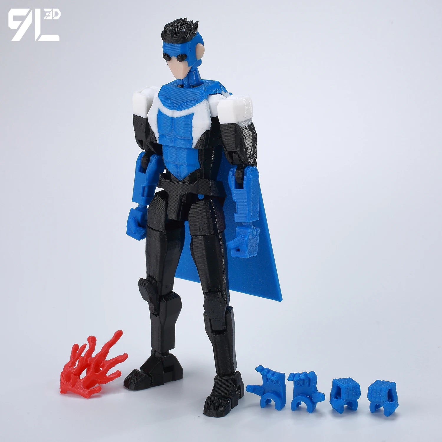 9L3D Superhero Team Invincible Boy Heroes Action Figure Lucky13 Dummy13 Multi-Colored T13 Multi-Jointed Collectible Toys Titan13