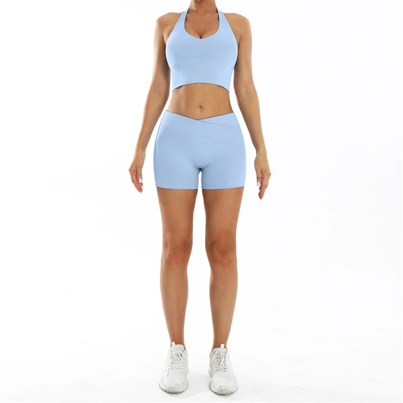 Scrunch Sports Suit Women's Yoga Set Gym Wear Sexy Sports Bras and Flared Leggings Sets Fitness Outfits Female Workout Clothes