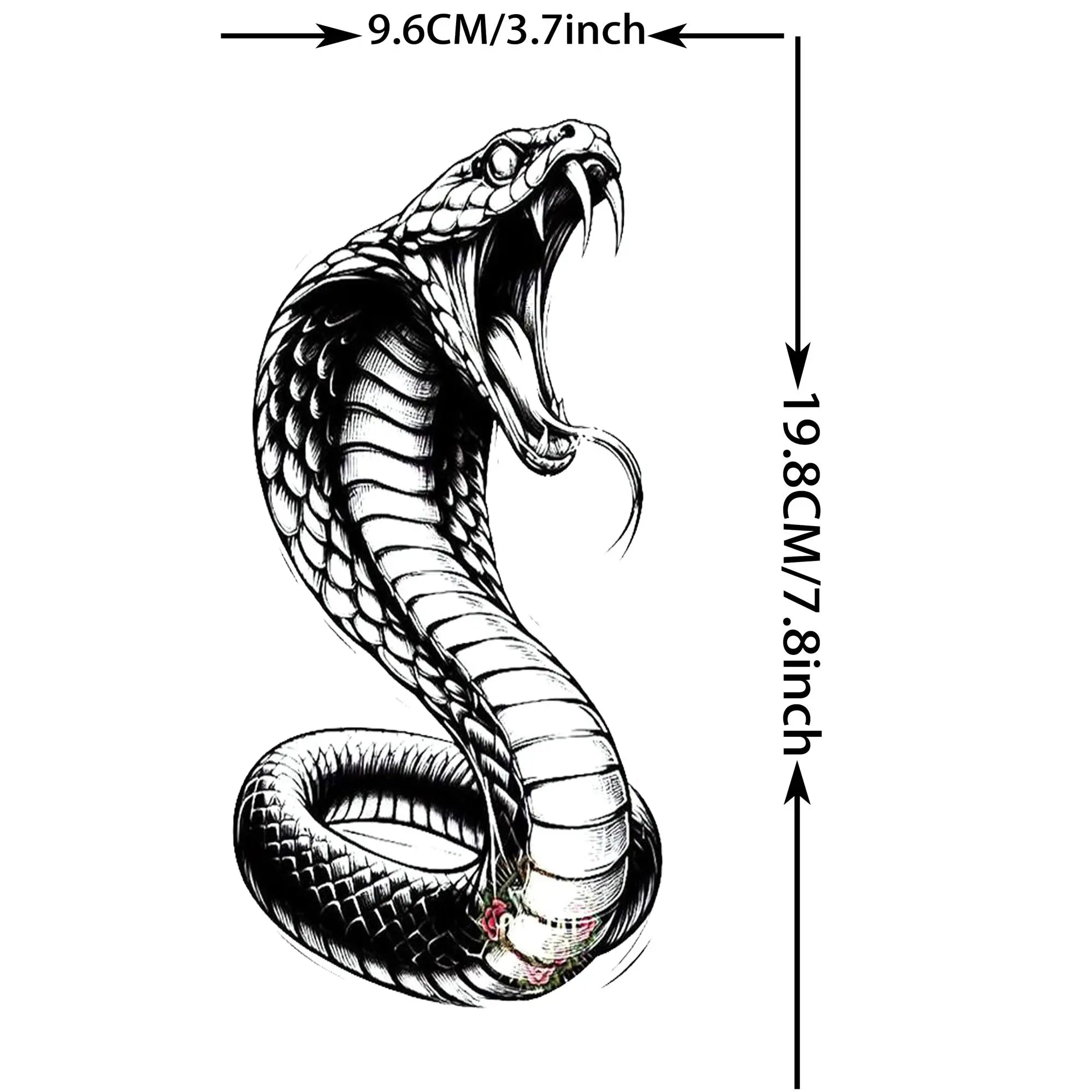 1 Sheet Cobra Snake Dragon Scorpion Temporary Tattoos For Men Women Waterproof Long Lasting Lion Tiger Wolf Fake Tattoo Stickers Secondary image