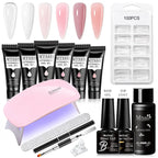 24PCS/Set 20ml Poly Naili Extension Gel  Kit Mini UV Lamp Sealer With Base Top Coat Professional Poly UVNail Gel Kit Starter Kit
