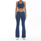 Scrunch Sports Suit Women's Yoga Set Gym Wear Sexy Sports Bras and Flared Leggings Sets Fitness Outfits Female Workout Clothes