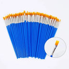 50Pcs Painting Brushes Set Art Round Flat Hair Nylon Hair Paint Brush for Oil Acrylic Watercolor Kids/Artists/Beginners/Student