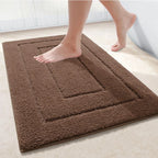 Homaxy Double Frame Velveteen Bathroom Mat Floor Mat Indoor Non Slip Door Mat Dirt Trap Absorbs Water Comfortable Bathroom Mat