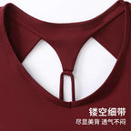 Women's Pilates Training Fitness Chest Cushion Yoga Top Quick Drying Breathable Sports Short Sleeve High-End Feeling Yoga Shirt