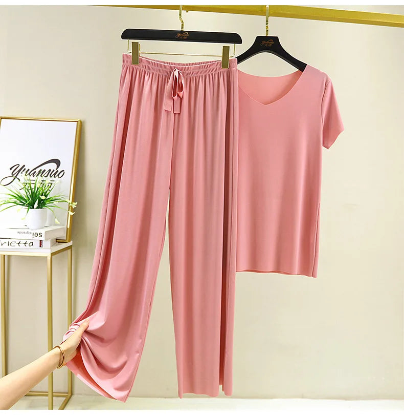 two piece set women top and pants Summer 2 piece sets womens outfits vacation 2026 new collection wide leg pants elegant casual