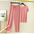 two piece set women top and pants Summer 2 piece sets womens outfits vacation 2026 new collection wide leg pants elegant casual