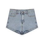 Women's Denim Shorts Casual High-Waisted Shorts Retro-Washed Button-Fly Sexy Hot Pants Tight-fitting Summer Shorts