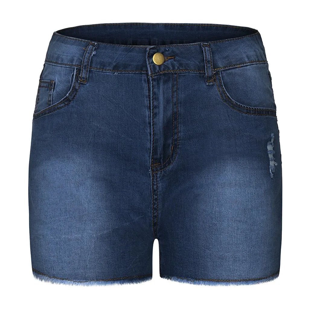 Women's High Waist Butt Lifting Denim Shorts Frayed Hem Stretchy Bodycon Jeans Shorts Sexy Summer Club Hot Pants Streetwear 2026