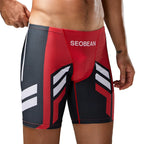 Men's Quick-Dry Boxer Brief Swimming Trunks with Waist Tie for Surfing Beach Sand Thermal Swimming Shorts