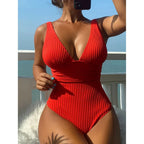 Deep V One Piece Swimsuit Women 2024 Push Up Swimwear Female Sexy Summer Beachwear Swim for Bathing Suits Micro Korean Monokini