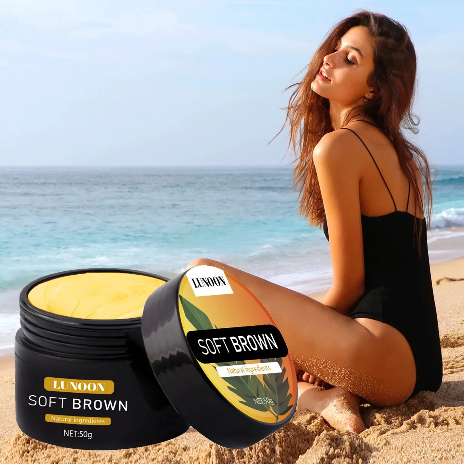 Tanning Cream with Suntan Protection，Long Lasting Bronzer for Face & Body, Nourishing Formula Creates Natural Blackening Effect.