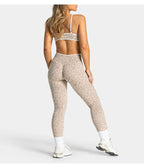 High Waist Leopard Print Yoga Pants, Butt Lifting Tummy Control Leggings 